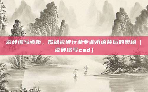 瓷砖缩写解析,揭秘瓷砖行业专业术语背后的奥秘(瓷砖缩写cad)