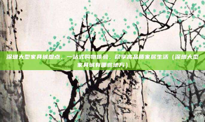 深圳大型家具城盘点，一站式购物体验，尽享高品质家居生活（深圳大型家具城有哪些地方）