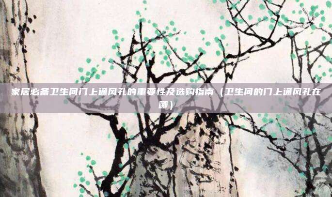 家居必备卫生间门上通风孔的重要性及选购指南(卫生间的门上通风孔在哪)