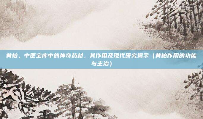 黄柏,中医宝库中的神奇药材,其作用及现代研究揭示(黄柏作用的功能与主治)