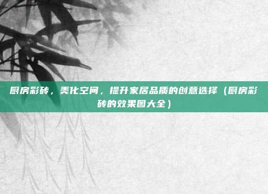 厨房彩砖,美化空间,提升家居品质的创意选择(厨房彩砖的效果图大全)