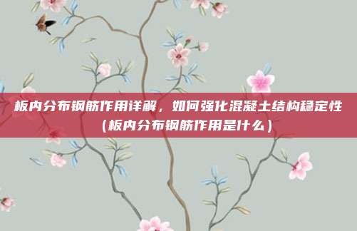 板内分布钢筋作用详解，如何强化混凝土结构稳定性（板内分布钢筋作用是什么）