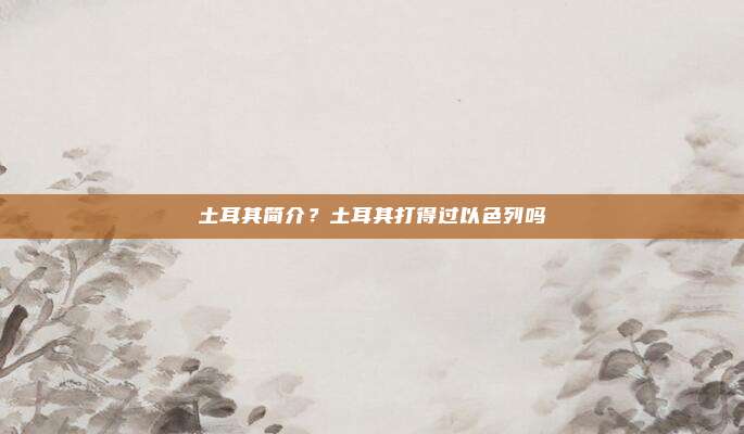 土耳其简介?土耳其打得过以色列吗