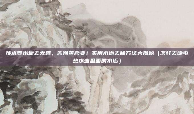 烧水壶水垢去无踪,告别黄脸婆!实用水垢去除方法大揭秘(怎样去除电热水壶里面的水垢)