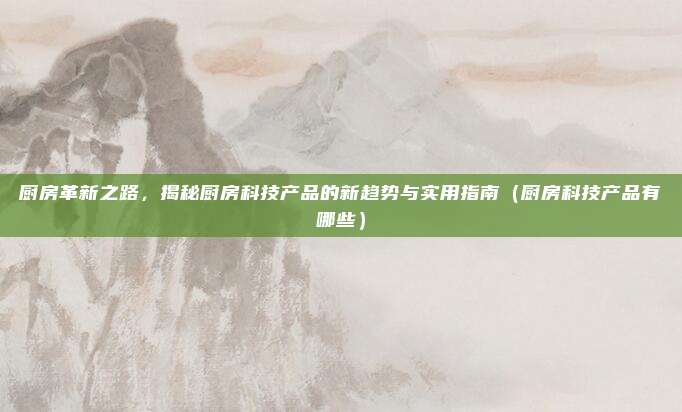 厨房革新之路,揭秘厨房科技产品的新趋势与实用指南(厨房科技产品有哪些)