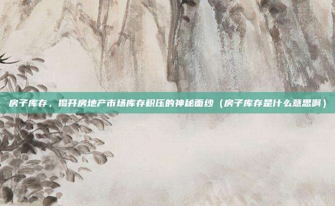 房子库存，揭开房地产市场库存积压的神秘面纱（房子库存是什么意思啊）