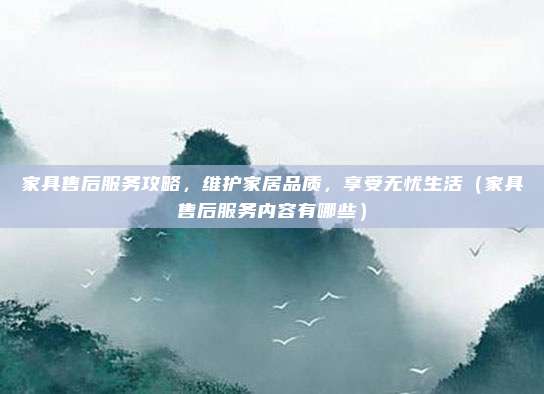 家具售后服务攻略,维护家居品质,享受无忧生活(家具售后服务内容有哪些)