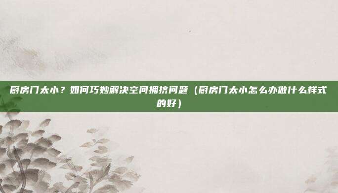 厨房门太小?如何巧妙解决空间拥挤问题(厨房门太小怎么办做什么样式的好)