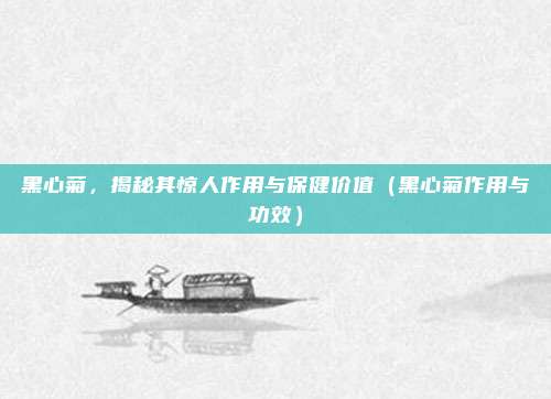 黑心菊,揭秘其惊人作用与保健价值(黑心菊作用与功效)