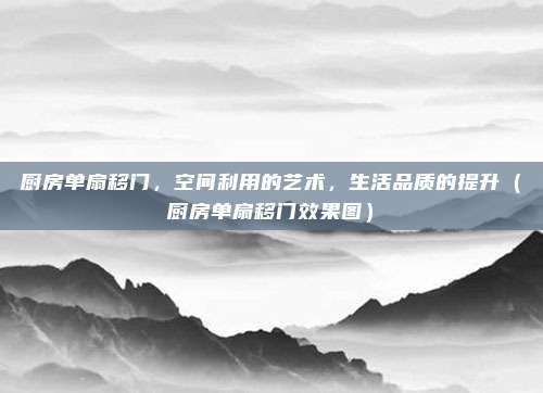 厨房单扇移门，空间利用的艺术，生活品质的提升（厨房单扇移门效果图）