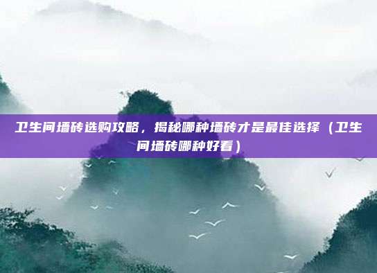 卫生间墙砖选购攻略，揭秘哪种墙砖才是最佳选择（卫生间墙砖哪种好看）