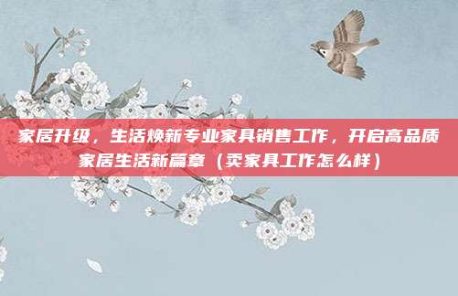 家居升级，生活焕新专业家具销售工作，开启高品质家居生活新篇章（卖家具工作怎么样）