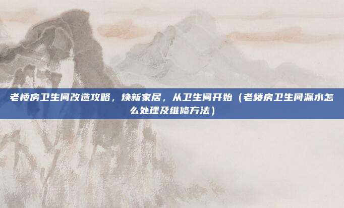 老楼房卫生间改造攻略，焕新家居，从卫生间开始（老楼房卫生间漏水怎么处理及维修方法）