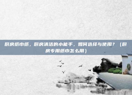 厨房纸巾纸,厨房清洁的小能手,如何选择与使用?(厨房专用纸巾怎么用)