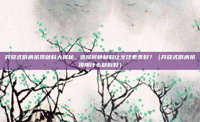 开放式厨房吊顶材料大揭秘,选择何种材料让烹饪更美好?(开放式厨房吊顶用什么材料好)