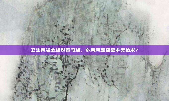 卫生间浴室柜对着马桶，布局问题还是审美追求？