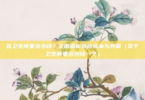 装卫生间要多少钱?全面解析装修成本与预算(装个卫生间要多少钱一个)