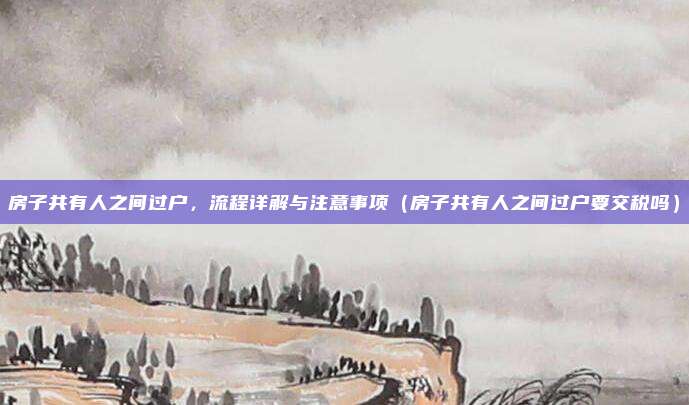 房子共有人之间过户,流程详解与注意事项(房子共有人之间过户要交税吗)