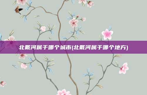北戴河属于哪个城市(北戴河属于哪个地方)