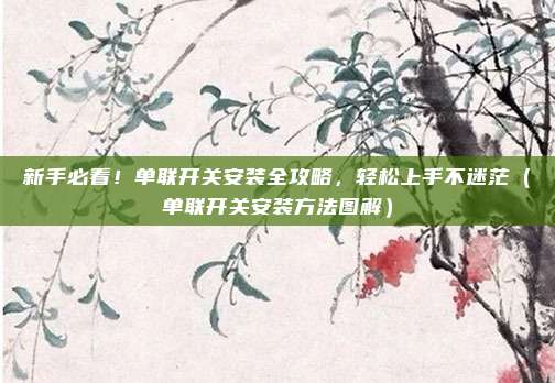 新手必看!单联开关安装全攻略,轻松上手不迷茫(单联开关安装方法图解)