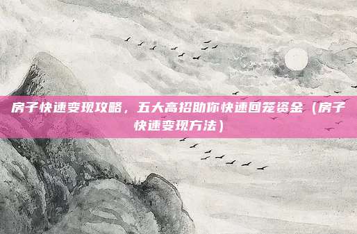 房子快速变现攻略，五大高招助你快速回笼资金（房子快速变现方法）