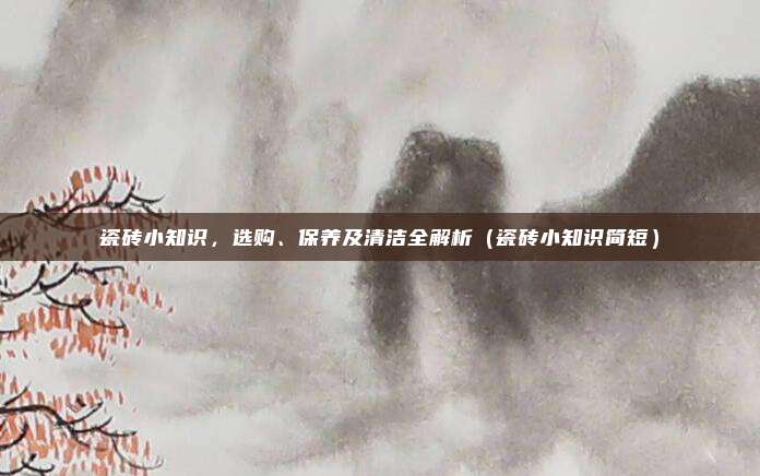 瓷砖小知识，选购、保养及清洁全解析（瓷砖小知识简短）