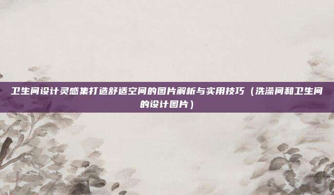 卫生间设计灵感集打造舒适空间的图片解析与实用技巧(洗澡间和卫生间的设计图片)