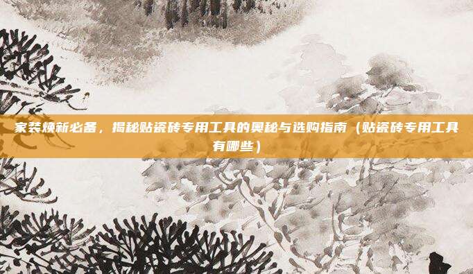 家装焕新必备，揭秘贴瓷砖专用工具的奥秘与选购指南（贴瓷砖专用工具有哪些）