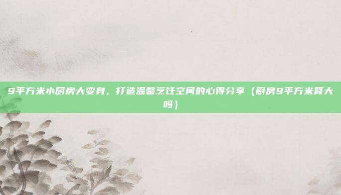 9平方米小厨房大变身,打造温馨烹饪空间的心得分享(厨房9平方米算大吗)