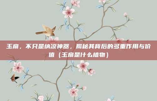 玉扇,不只是纳凉神器,揭秘其背后的多重作用与价值(玉扇是什么植物)