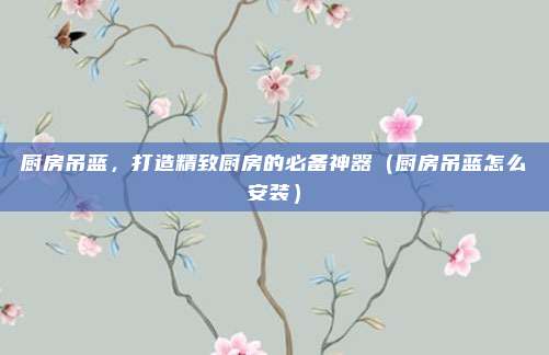 厨房吊蓝，打造精致厨房的必备神器（厨房吊蓝怎么安装）