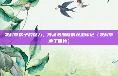 农村草房子的魅力，传承与创新的双重印记（农村草房子图片）