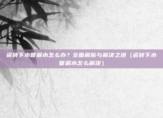 瓷砖下水管漏水怎么办？全面解析与解决之道（瓷砖下水管漏水怎么解决）