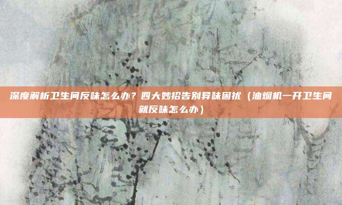深度解析卫生间反味怎么办？四大妙招告别异味困扰（油烟机一开卫生间就反味怎么办）