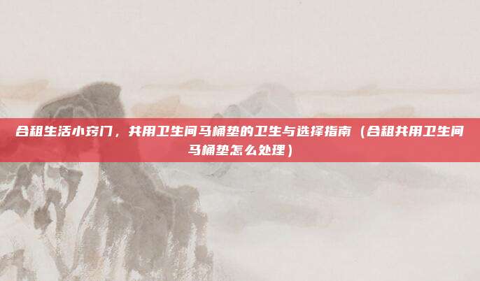 合租生活小窍门，共用卫生间马桶垫的卫生与选择指南（合租共用卫生间马桶垫怎么处理）
