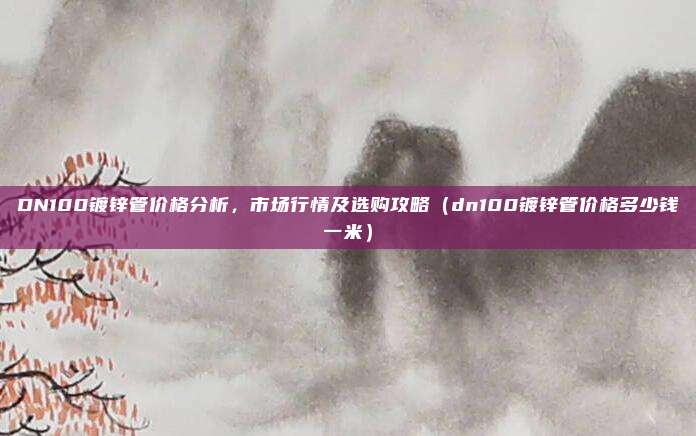 DN100镀锌管价格分析，市场行情及选购攻略（dn100镀锌管价格多少钱一米）