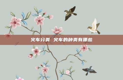 火车分类 火车的种类有哪些