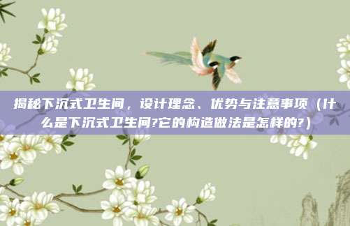 揭秘下沉式卫生间，设计理念、优势与注意事项（什么是下沉式卫生间?它的构造做法是怎样的?）