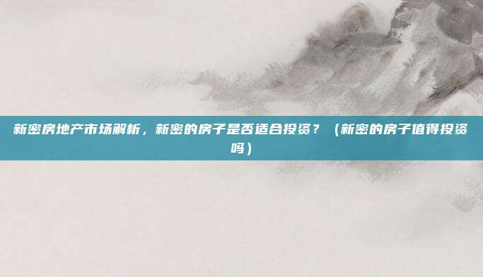 新密房地产市场解析，新密的房子是否适合投资？（新密的房子值得投资吗）