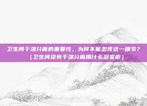 卫生间干湿分离的重要性,为何不能忽视这一细节?(卫生间没有干湿分离用什么浴室柜)