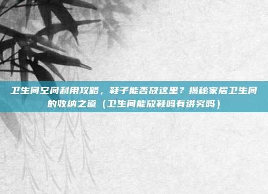 卫生间空间利用攻略，鞋子能否放这里？揭秘家居卫生间的收纳之道（卫生间能放鞋吗有讲究吗）