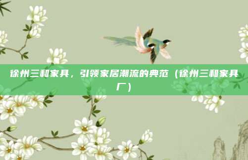 徐州三和家具，引领家居潮流的典范（徐州三和家具厂）