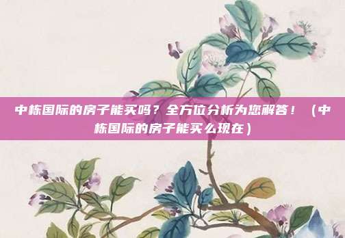 中栋国际的房子能买吗？全方位分析为您解答！（中栋国际的房子能买么现在）