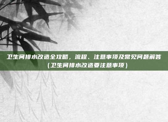 卫生间排水改造全攻略,流程、注意事项及常见问题解答(卫生间排水改造要注意事项)
