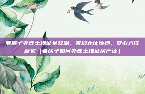 老房子办理土地证全攻略，告别无证烦恼，安心入住新家（老房子如何办理土地证房产证）