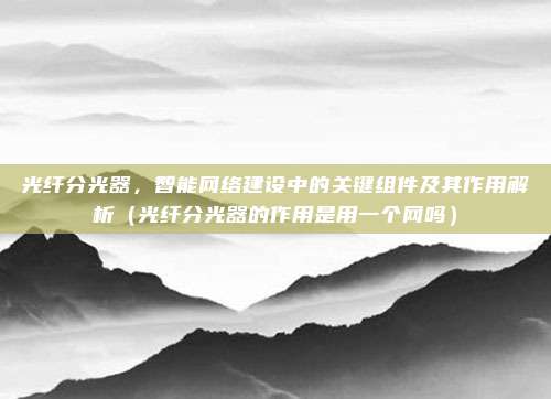 光纤分光器，智能网络建设中的关键组件及其作用解析（光纤分光器的作用是用一个网吗）