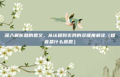深入解析知的意义，从认知到实践的多维度解读（知音是什么意思）