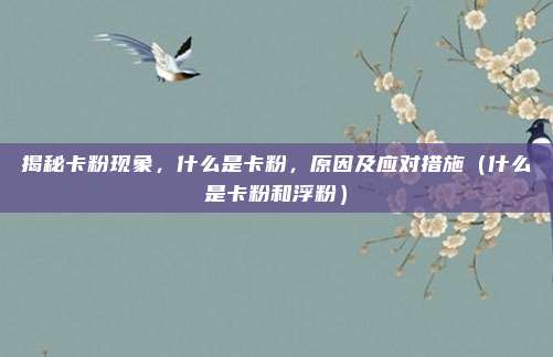 揭秘卡粉现象，什么是卡粉，原因及应对措施（什么是卡粉和浮粉）