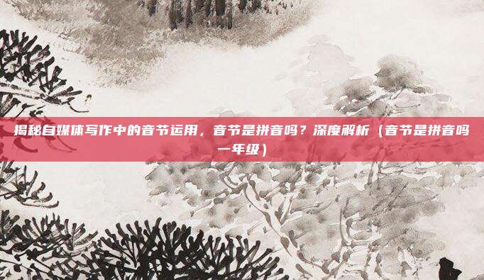 揭秘自媒体写作中的音节运用，音节是拼音吗？深度解析（音节是拼音吗一年级）