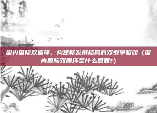 国内国际双循环，构建新发展格局的双引擎驱动（国内国际双循环是什么意思?）